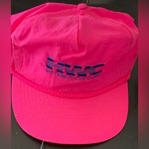 HWC Distribution Corp Vintage Neon Pink Cord Adjustable Hat Vintage 90’s